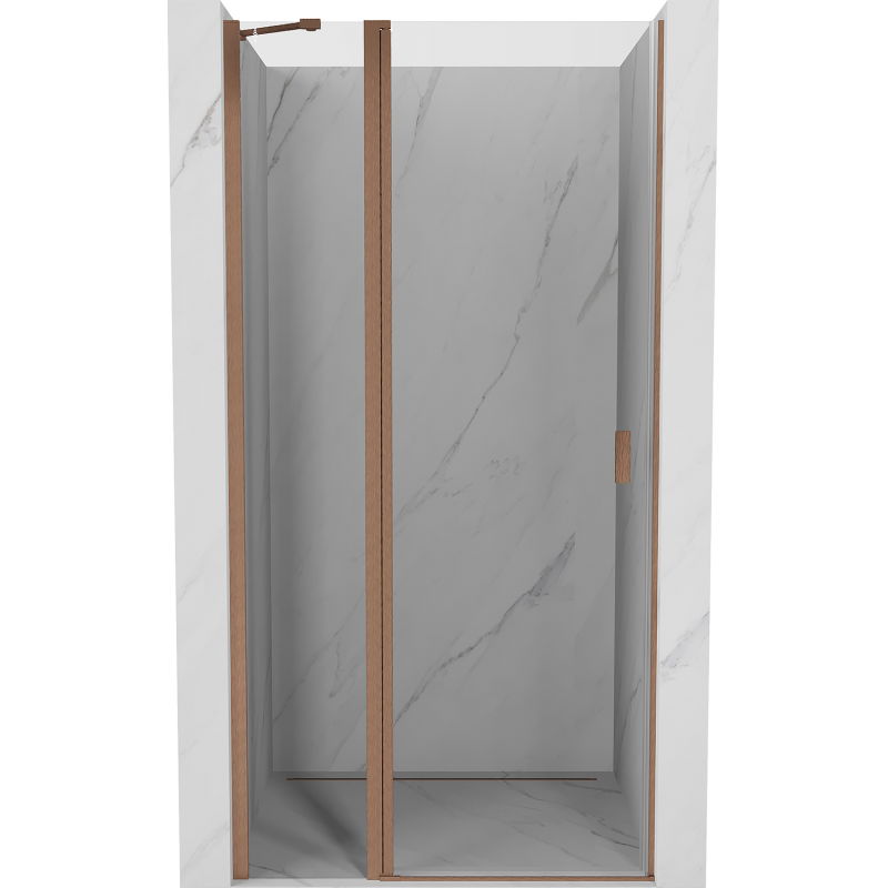 Mexen Mist hinged shower door 95 cm, transparent, brushed copper - 8A4-095-000-65-00
