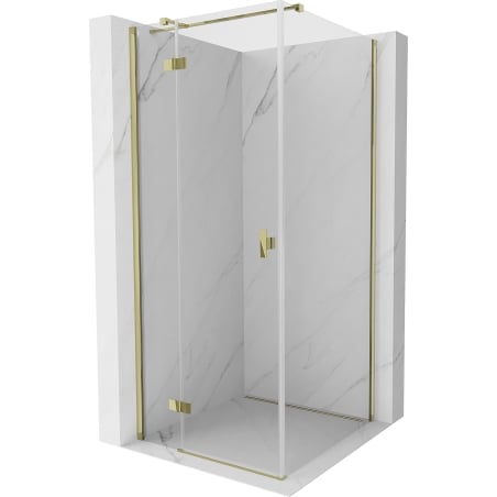 Mexen Mist-H T Shower Enclosure Left-Hinged 75 x 75 cm, Transparent, Gold - 8A5T-075-075-50-00-L