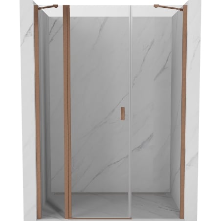 Mexen Mist pivot shower door 120 cm, transparent, brushed copper - 8A4-120-001-65-00