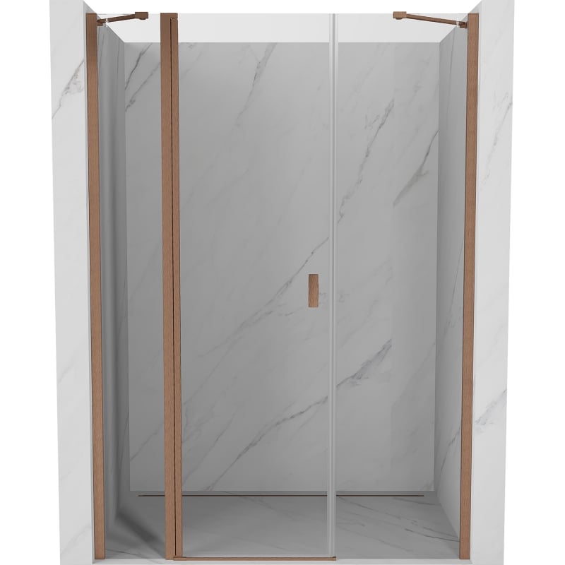 Mexen Mist shower door swing 135 cm, transparent, brushed copper - 8A4-135-001-65-00