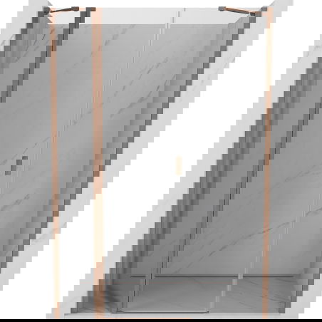 Mexen Mist 150 cm Hinged Shower Door, Transparent, Brushed Copper - 8A4-150-001-65-00