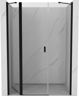 Mexen Mist 150 cm Hinged Shower Door, Transparent, Black - 8A4-150-001-70-00