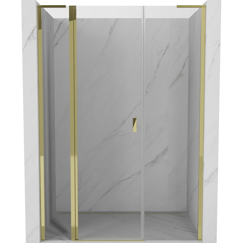 Mexen Mist L 150 cm pivot shower door, transparent, gold - 8A4L-150-001-50-00