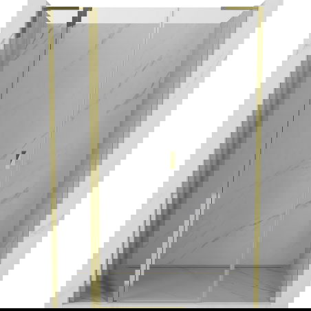 Mexen Mist L 160 cm Hinged Shower Door, Transparent, Gold - 8A4L-160-001-50-00