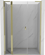 Mexen Mist L 160 cm Hinged Shower Door, Transparent, Gold - 8A4L-160-001-50-00