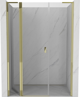 Mexen Mist L swing shower door 160 cm, transparent, gold - 8A4L-160-001-50-00