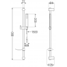 Mexen DF00 sliding shower set, brushed gun gray - 785004582-66