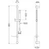 Mexen DF00 sliding shower set, Graphite - 785004582-66