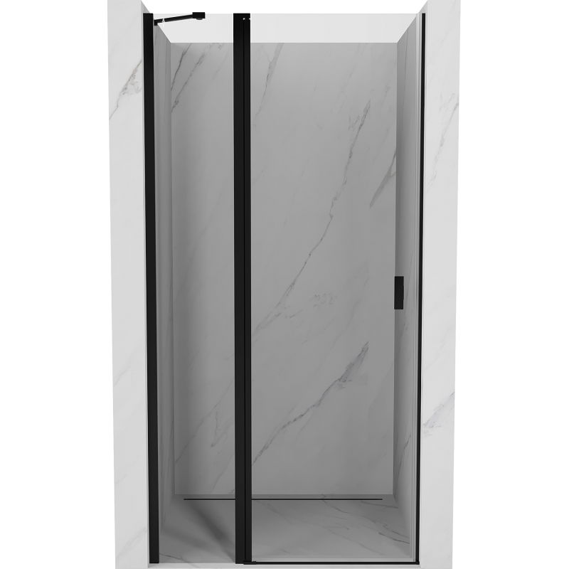Mexen Mist 110 cm Hinged Shower Door, Transparent, Black - 8A4-110-000-70-00