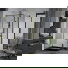 Mexen Apia extendable shower cubicle 140 x 70 cm, Transparent, Gold + shower tray Flat, Black - 840-140-070-50-00-4070G