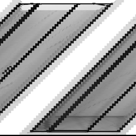 Mexen Mist Left Pivot Shower Door 120 cm, Black Frame, Black - 8A4-120-001-70-70-L