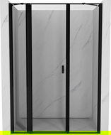 Mexen Mist left hinged shower door 130 cm, black frame, black - 8A4-130-001-70-70-L