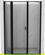 Mexen Mist left hinged shower door 155 cm, black frame, black - 8A4-155-001-70-70-L