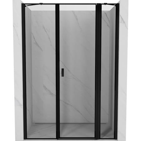 Mexen Mist shower door, hinged right 135 cm, black frame, black - 8A4-135-001-70-70-P