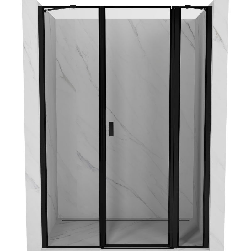 Mexen Mist right swing shower door 155 cm, black frame, black - 8A4-155-001-70-70-P