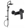 Mexen Sven exposed shower set with rain showerhead and Alexa shower mixer, black - 71240262-70