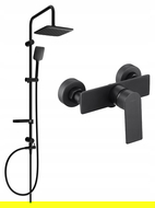 Mexen Sven exposed shower set with rain showerhead and Alexa shower mixer, black - 71240262-70