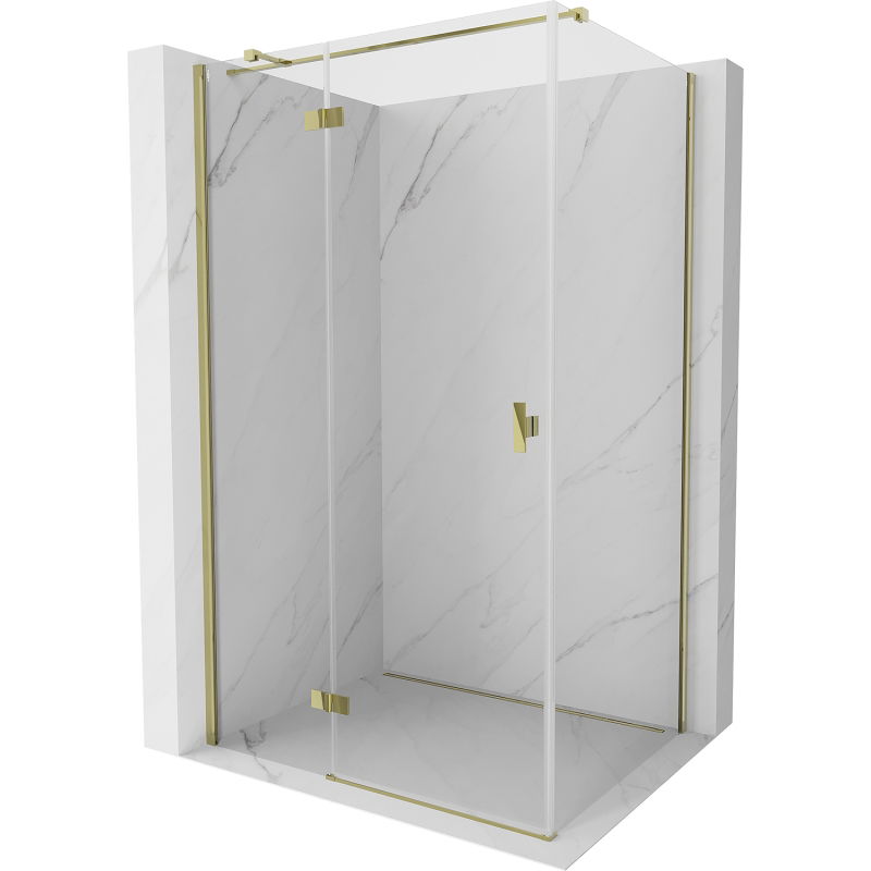Mexen Mist H T Left Hinged Shower Enclosure 75 x 85 cm, Transparent, Gold - 8A5T-075-085-50-00-L