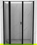 Mexen Mist L left hinged shower door 140 cm, black frame, black - 8A4L-140-001-70-70-L