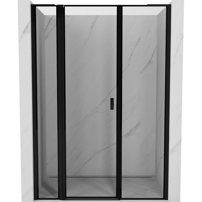 Mexen Mist L left hinged shower door 155 cm, black frame, black - 8A4L-155-001-70-70-L
