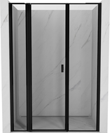 Mexen Mist L left swing shower door 160 cm, black frame, black - 8A4L-160-001-70-70-L