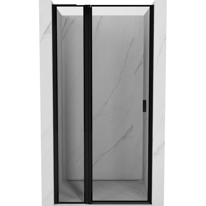Mexen Mist L left-hand hinged shower door 115 cm, black frame, black - 8A4L-115-000-70-70-L