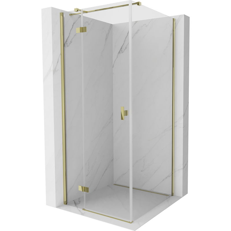Mexen Mist H T left swinging shower cabin 90 x 90 cm, transparent, gold - 8A5T-090-090-50-00-L