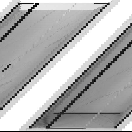 Mexen Mist L 135 cm Hinged Shower Door, Transparent, Black - 8A4L-135-001-70-00