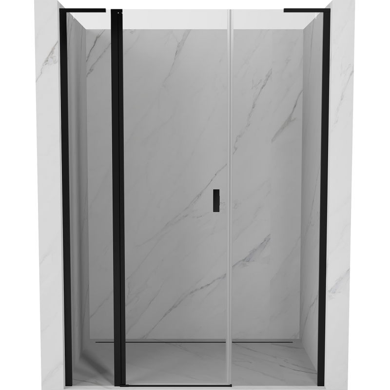 Mexen Mist L shower door pivot 145 cm, transparent, black - 8A4L-145-001-70-00