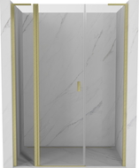 Mexen Mist L 140 cm Hinged Shower Door, Transparent, Brushed Gold - 8A4L-140-001-55-00