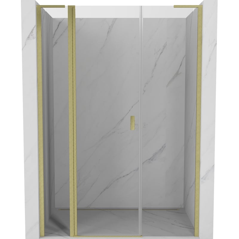 Mexen Mist L shower door swing 145 cm, transparent, brushed gold - 8A4L-145-001-55-00