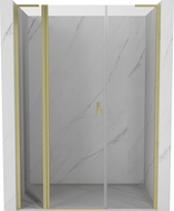 Mexen Mist L hinged shower doors 145 cm, transparent, brushed gold - 8A4L-145-001-55-00