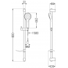 Mexen DF05 sliding shower set, chrome - 785054582-00