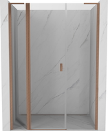 Mexen Mist L hinged shower door 135 cm, transparent, brushed copper - 8A4L-135-001-65-00
