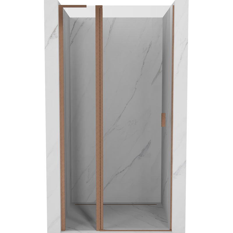 Mexen Mist L Swing Shower Door 90 cm, Transparent, Brushed Copper - 8A4L-090-000-65-00
