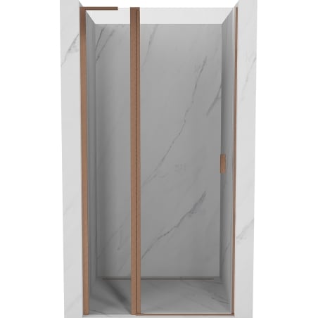 Mexen Mist L 100 cm Hinged Shower Door, Transparent, Brushed Copper - 8A4L-100-000-65-00