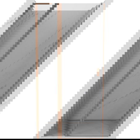 Mexen Mist L 110 cm Hinged Shower Door, Transparent, Brushed Copper - 8A4L-110-000-65-00