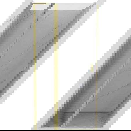 Mexen Mist L 100 cm pivot shower door, transparent, brushed gold - 8A4L-100-000-55-00