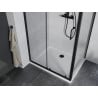 Mexen Apia extendable shower cubicle 100 x 80 cm, Transparent, Black + shower tray Flat, White- 840-100-080-70-00-4010B