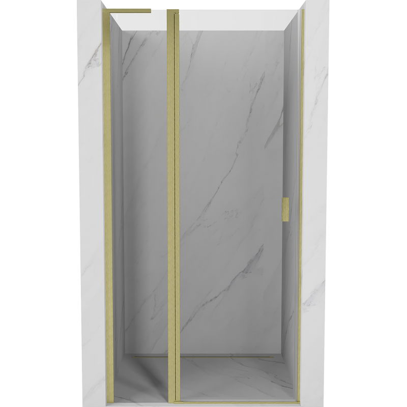 Mexen Mist L 120 cm Pivot Shower Door, Transparent, Brushed Gold - 8A4L-120-000-55-00