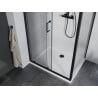 Mexen Apia extendable shower cubicle 100 x 80 cm, Transparent, Black + shower tray Flat, White- 840-100-080-70-00-4010B