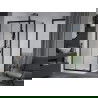 Mexen Apia extendable shower cubicle 100 x 90 cm, Transparent, Black + shower tray Flat, White- 840-100-090-70-00-4010B
