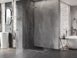 Mexen Lunar-B left-hinged shower enclosure 85 x 70 cm, transparent, chrome - 832-085-070-01-00-L