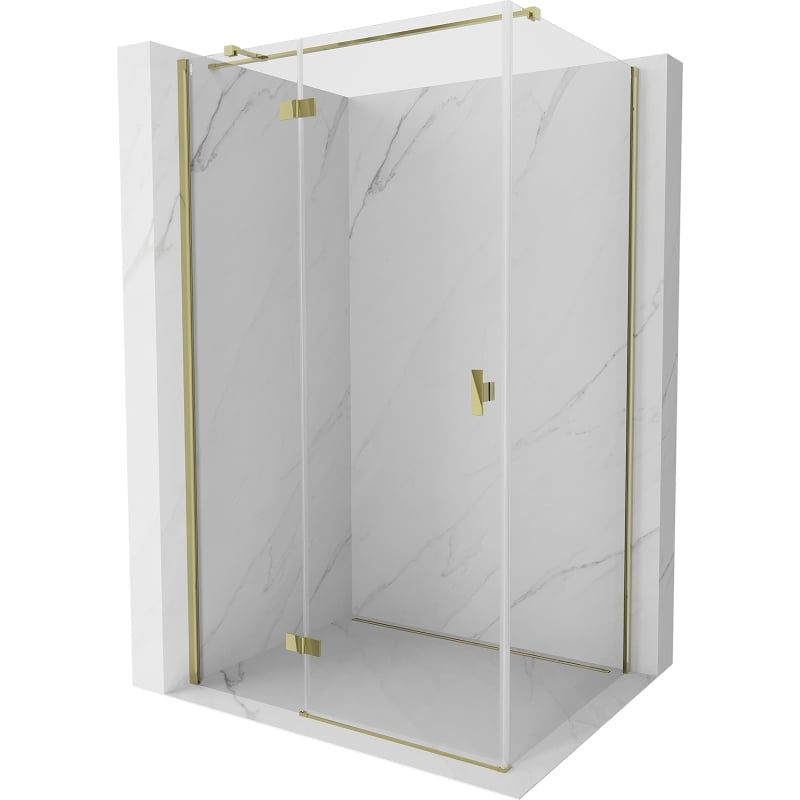 Mexen Mist H T left hinged shower cabin 95 x 100 cm, transparent, gold - 8A5T-095-100-50-00-L