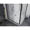 Mexen Apia sliding shower cabin 100 x 100 cm, transparent, black + Flat shower tray, white - 840-100-100-70-00-4010B