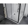 Mexen Apia shower cabin sliding 100 x 100 cm, transparent, black + Flat tray, white - 840-100-100-70-00-4010B