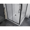 Mexen Apia sliding shower cabin 100 x 100 cm, transparent, black + Flat shower tray, white - 840-100-100-70-00-4010B