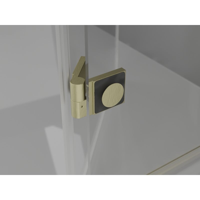 Mexen Mist-H T Shower Enclosure Swing Left 75 x 75 cm, Transparent, Brushed Gold - 8A5T-075-075-55-00-L