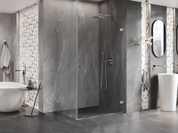 Mexen Lunar-B right-wing shower cabin 90 x 80 cm, transparent, chrome - 832-090-080-01-00-P