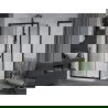 Mexen Apia extendable shower cubicle 130 x 70 cm, Transparent, Black + shower tray Flat, White- 840-130-070-70-00-4010B